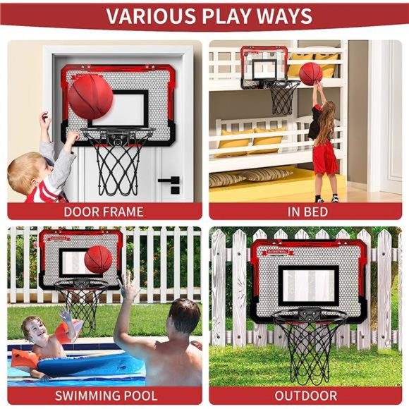 Indoor Basketball Hoop for Kids, Door Room Basketball Hoop,Mini Basketball Hoop - Picture 2 of 7